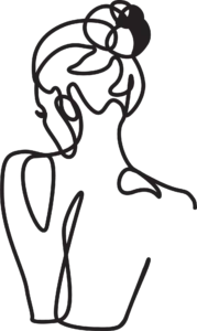 site logo. Line art outline of elegant woman